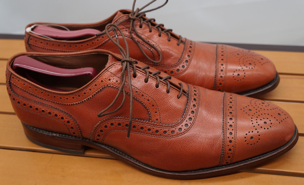 Allen Edmonds Strand Men’s Leather Cap Toe Oxfords Sz 9.5 D Made In 🇺🇸